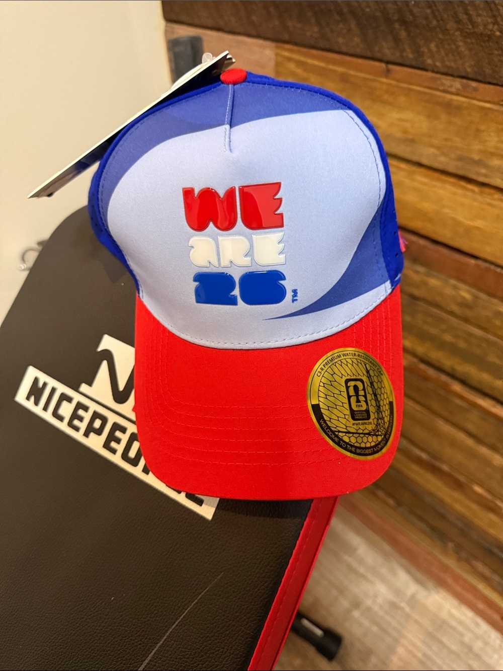 NICEPEOPLE Kids Red, Blue & White 'WE ARE 26' Trucker Hat